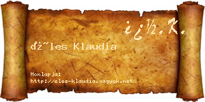 Éles Klaudia névjegykártya