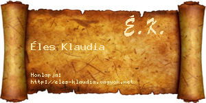 Éles Klaudia névjegykártya